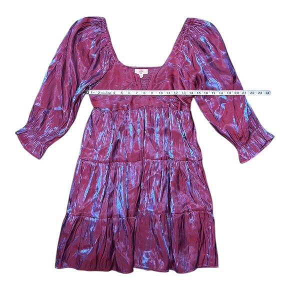 Entro Purple and Red Irredescent Mini Dress - Size Small - Picture 4 of 6